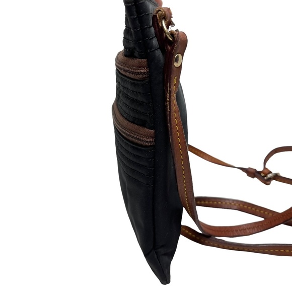 DOONEY & BOURKE Black Brown Genuine Leather Canvas CROSSBODY Purse Messenger Bag - Picture 13 of 16